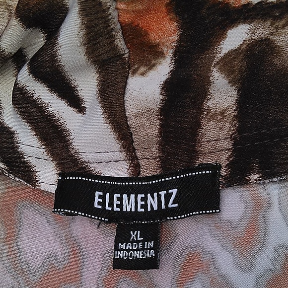 Elementz Animal Print Top Tunic Bead Embellished - Picture 6 of 8